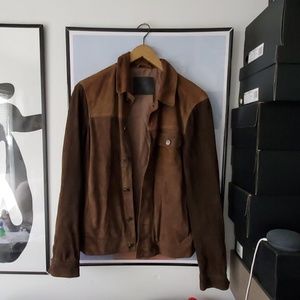Allsaints suede trucker jacket